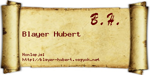 Blayer Hubert névjegykártya